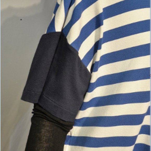 Spring 17 Xenia Striped Jersey Boxy Cropped Tee - Picture 6 of 12